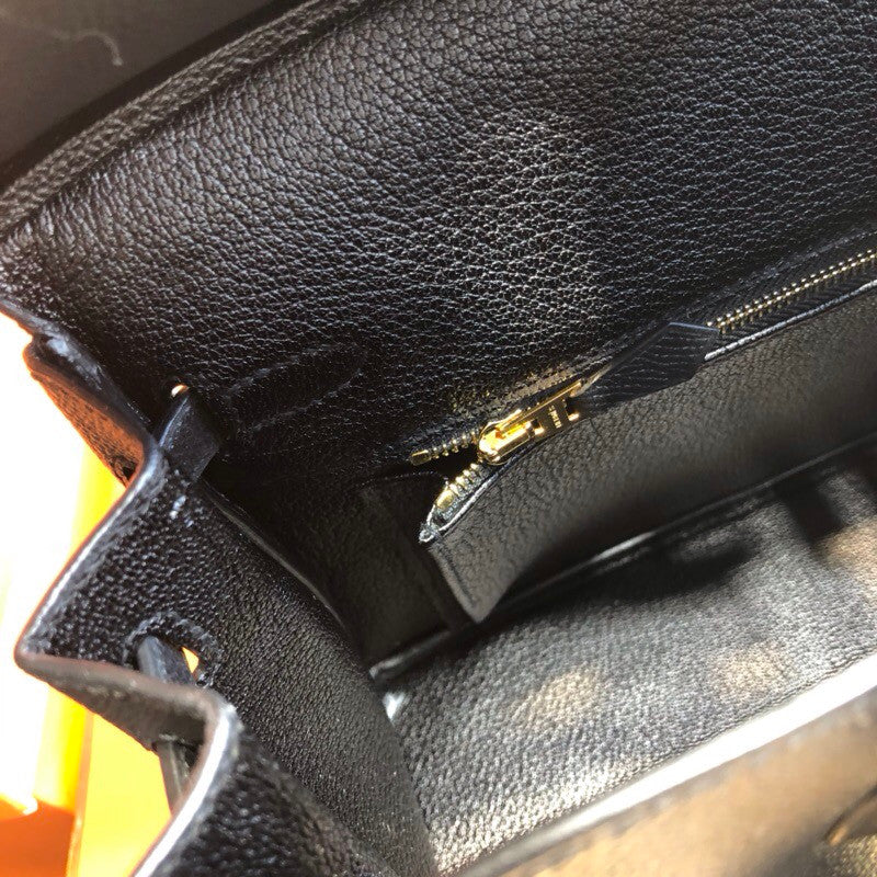 Hermes Black Birkin 25 cm Epsom Gold Hardware