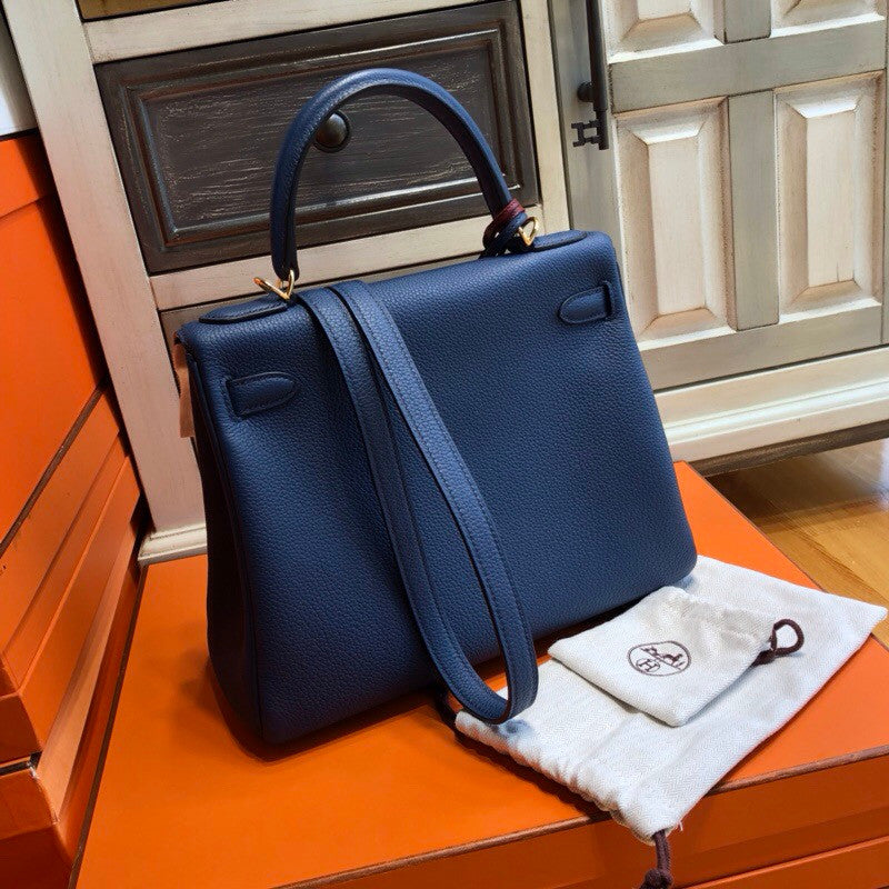 Hermes 73 Bleu saphir Kelly 28 cm Togo Gold Hardware