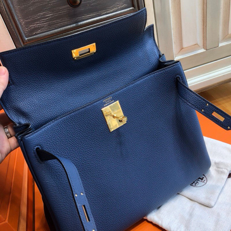 Hermes 73 Bleu saphir Kelly 28 cm Togo Gold Hardware