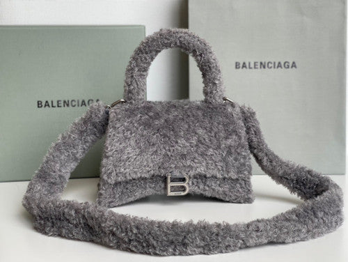 Balenciaga FURRY HOURGLASS SMALL HANDBAG