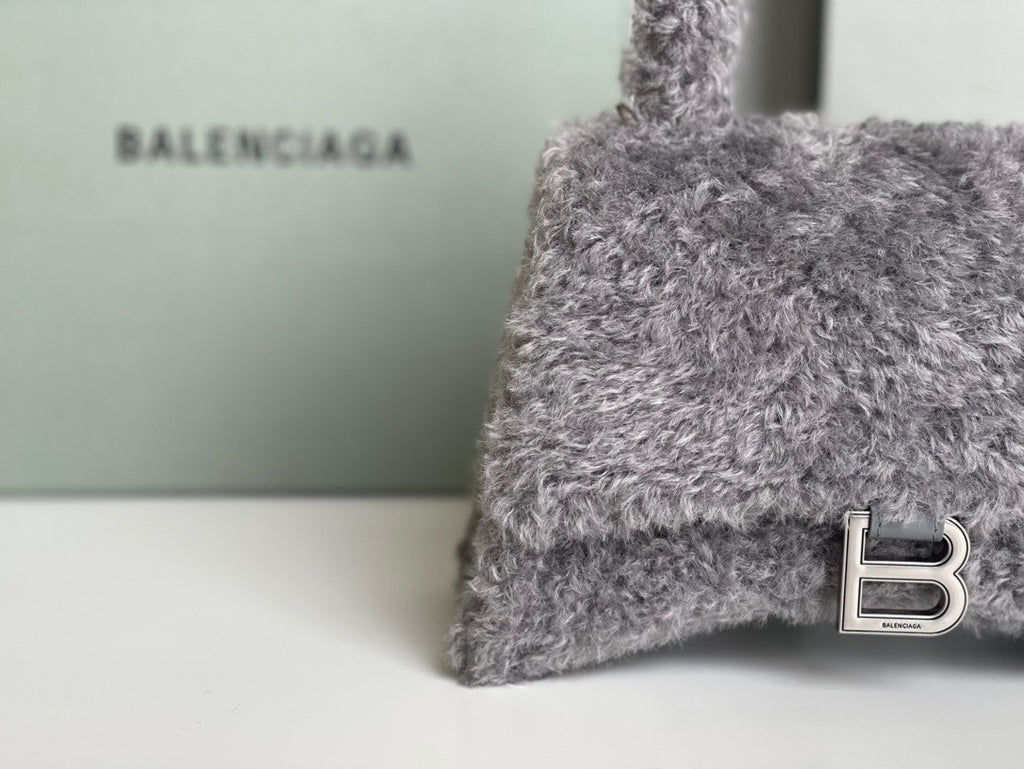 Balenciaga FURRY HOURGLASS SMALL HANDBAG