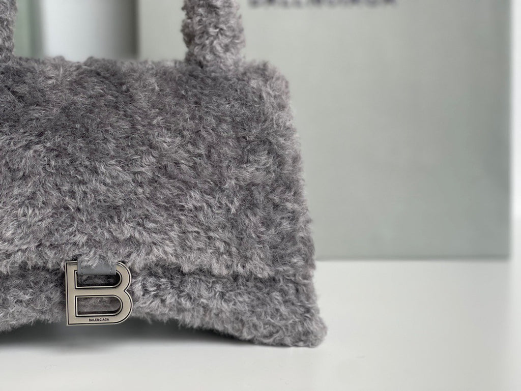 Balenciaga FURRY HOURGLASS SMALL HANDBAG