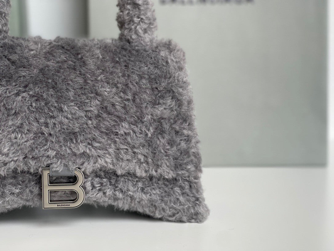 Balenciaga FURRY HOURGLASS SMALL HANDBAG