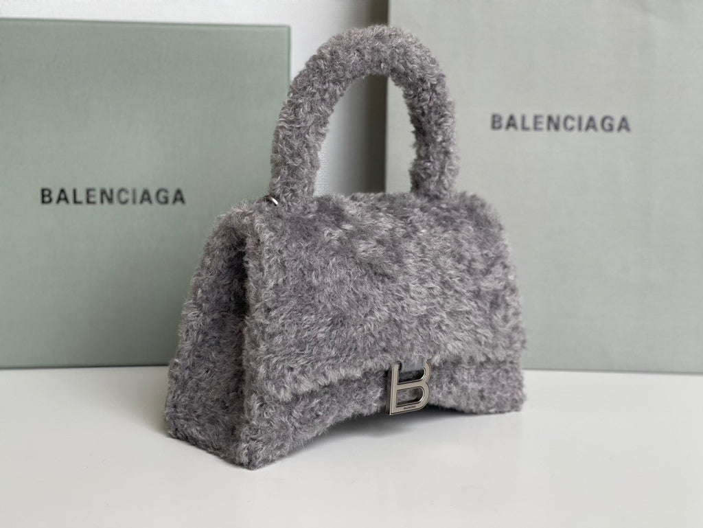 Balenciaga FURRY HOURGLASS SMALL HANDBAG