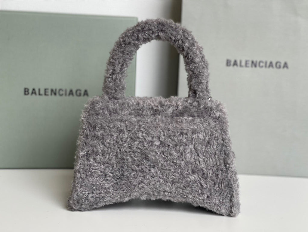 Balenciaga FURRY HOURGLASS SMALL HANDBAG
