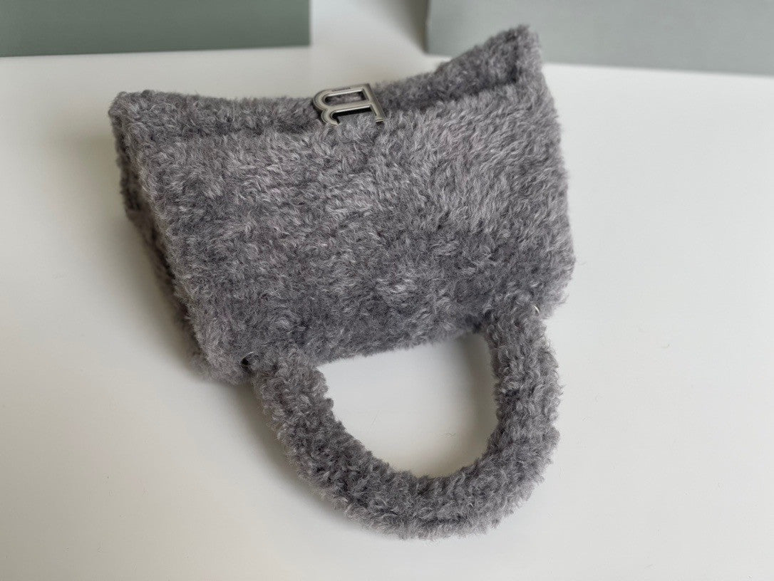 Balenciaga FURRY HOURGLASS SMALL HANDBAG