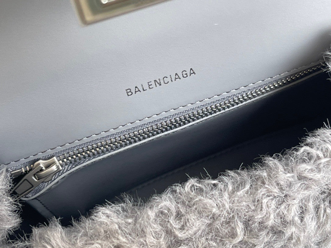 Balenciaga FURRY HOURGLASS SMALL HANDBAG