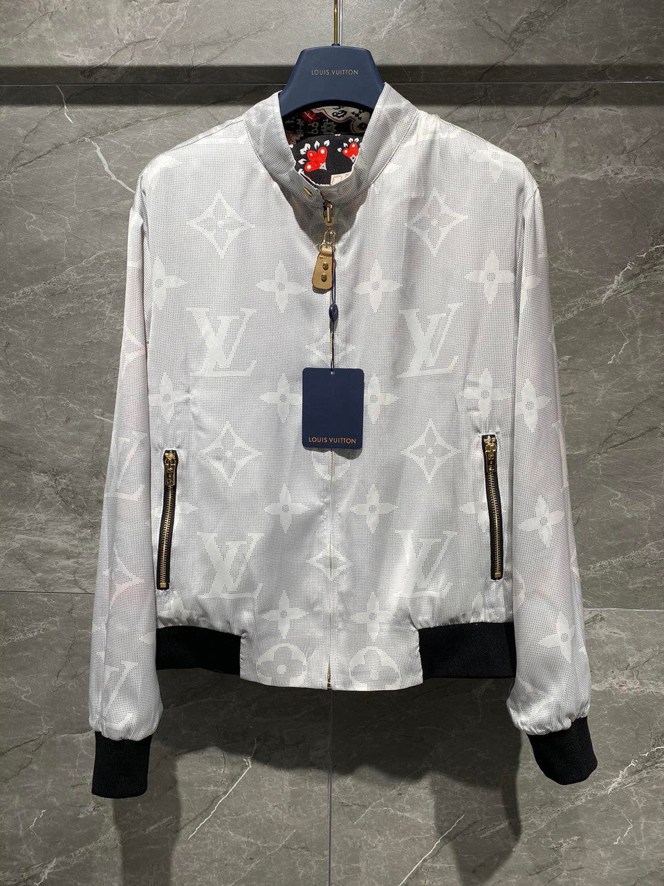 Louis Vuitton 1AAJVI REVERSIBLE BANDANA PRINT BOMBER JACKET
