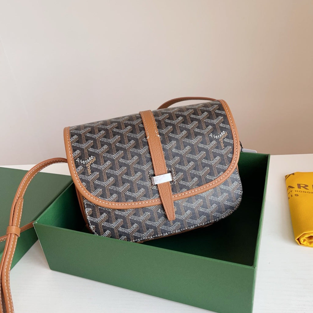 Goyard Belvedere MM Bag Black & Tan