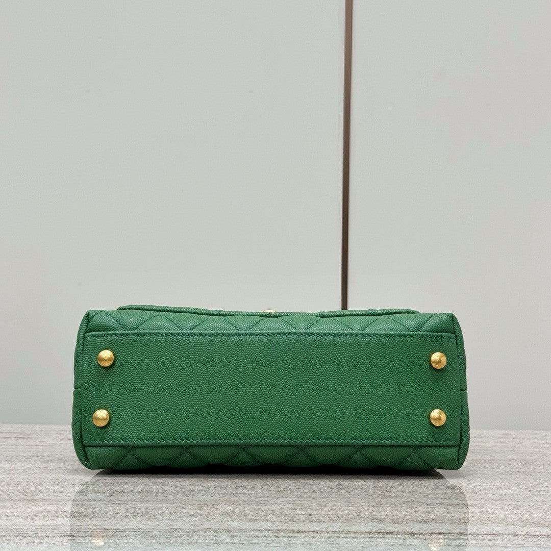 Chanel Green Lizard Top Handle Coco Handle Small Bag