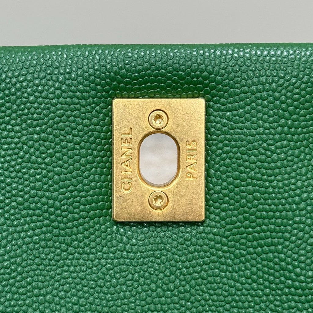 Chanel Green Lizard Top Handle Coco Handle Small Bag