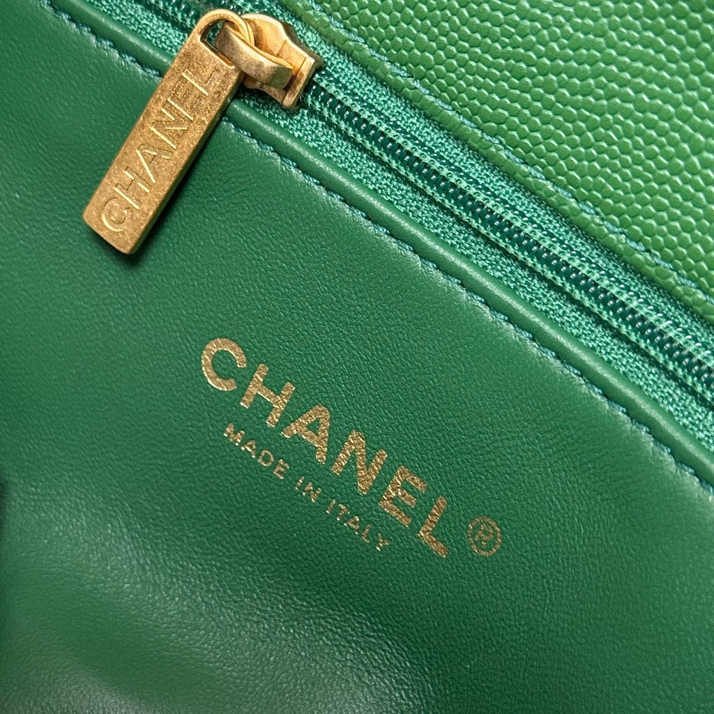 Chanel Green Lizard Top Handle Coco Handle Small Bag