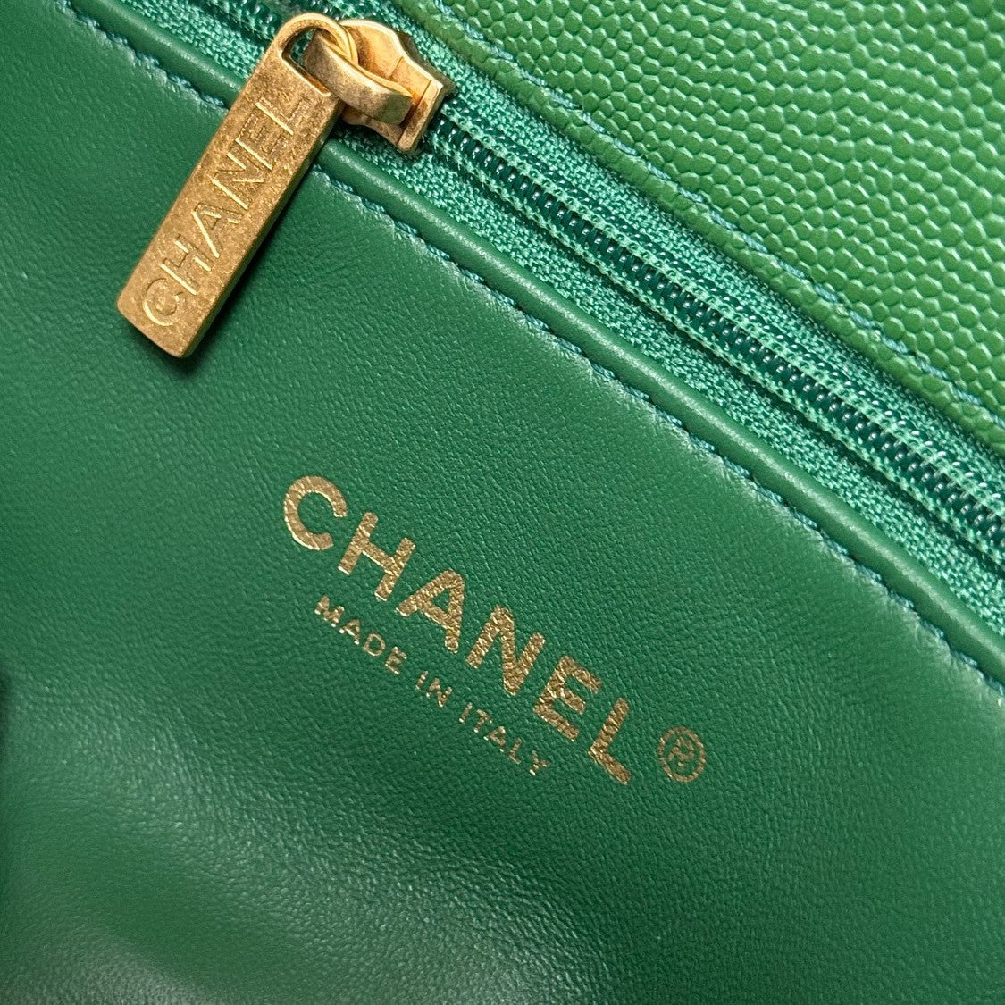 Chanel Green Lizard Top Handle Coco Handle Small Bag