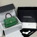 Chanel Green Lizard Top Handle Coco Handle Small Bag