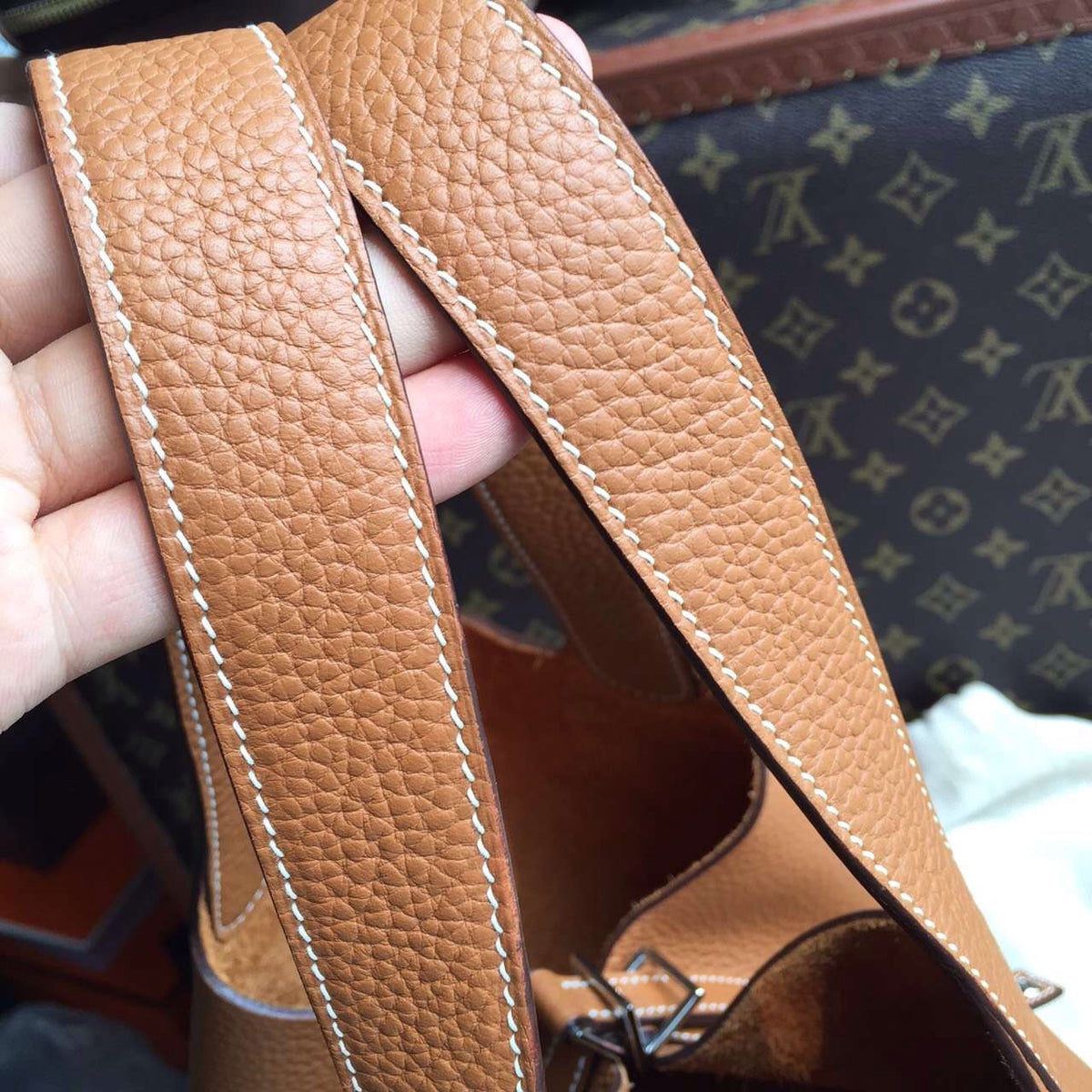 Hermes Noisette Picotin Lock GM Togo Leather Bag