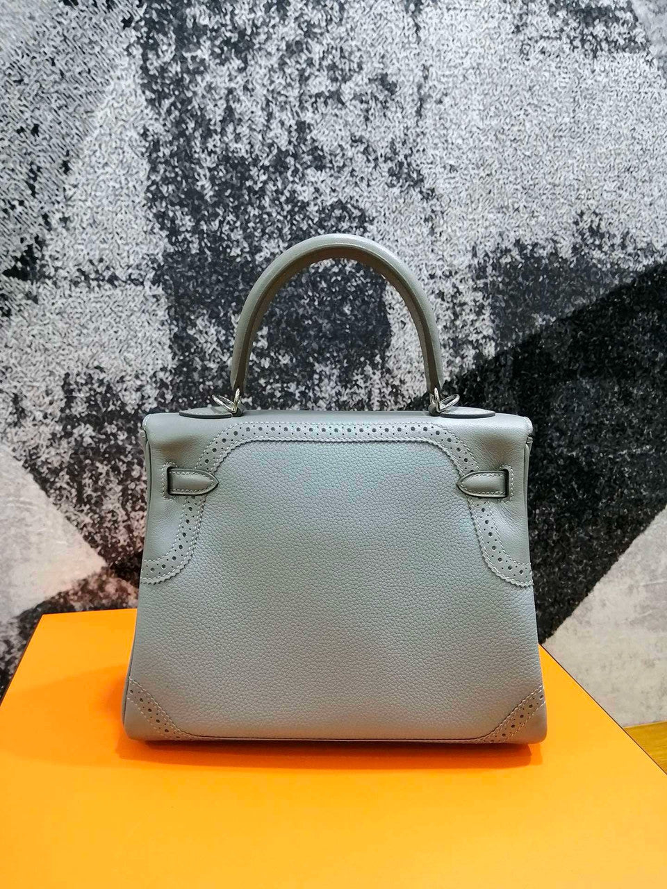 Hermès Bule Glacier Kelly Lace 25  Togo Palladium Hardware