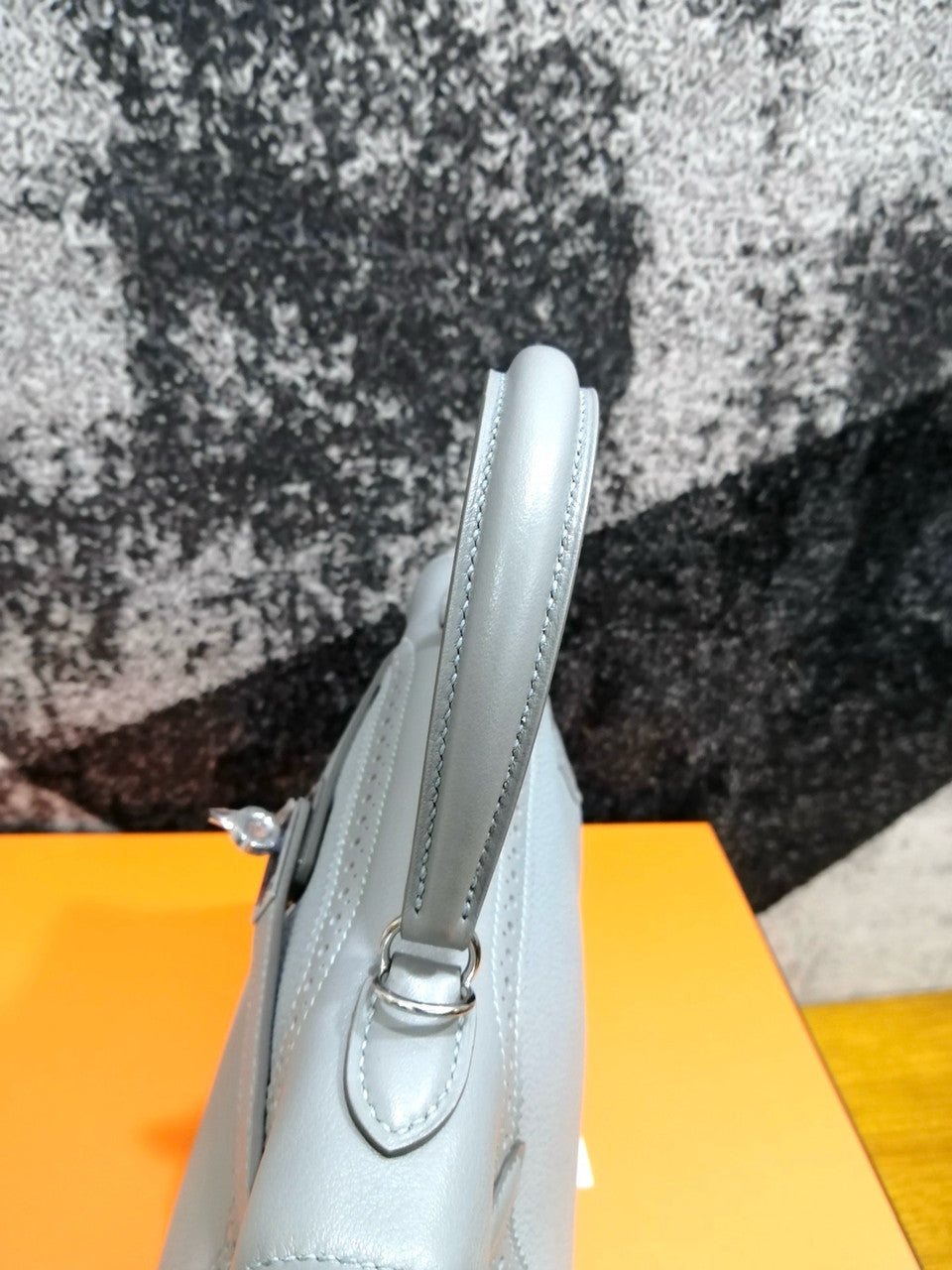 Hermès Bule Glacier Kelly Lace 25  Togo Palladium Hardware