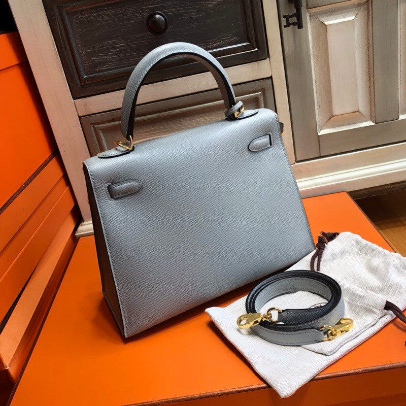 Hermès 8U Bleu Glacier Kelly 25 cm  Epsom Gold Hardware