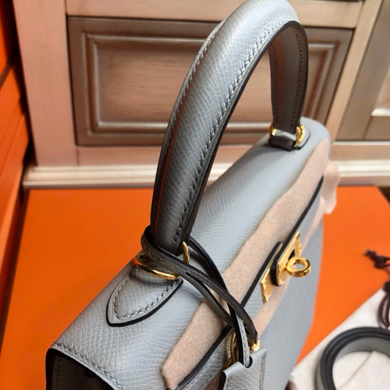Hermès 8U Bleu Glacier Kelly 25 cm  Epsom Gold Hardware