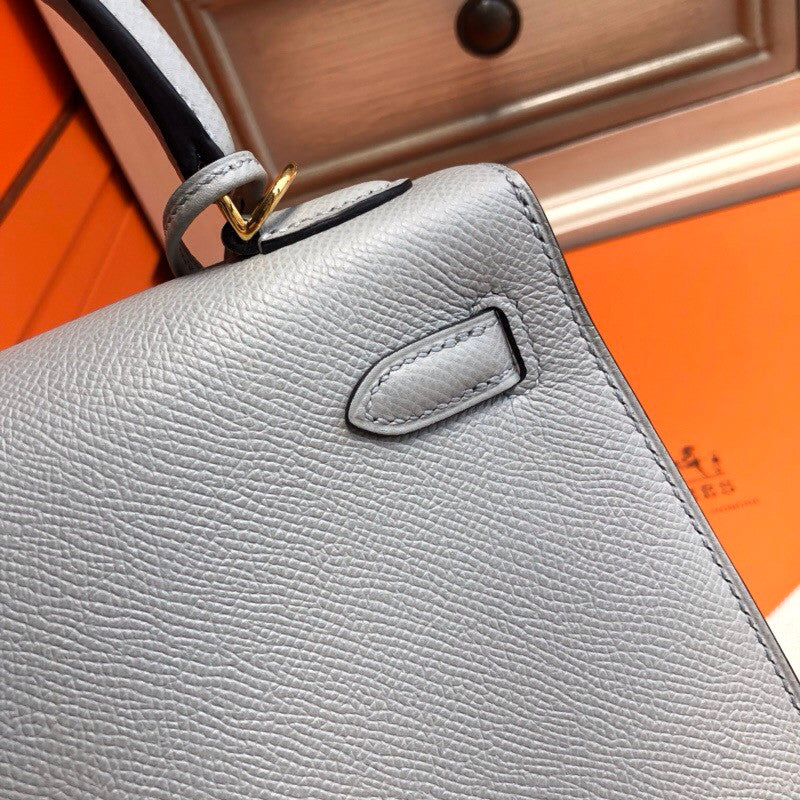 Hermès 8U Bleu Glacier Kelly 25 cm  Epsom Gold Hardware