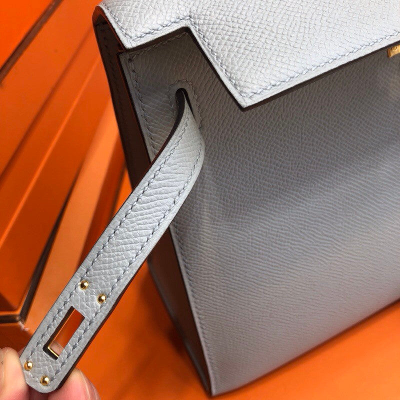Hermès 8U Bleu Glacier Kelly 25 cm  Epsom Gold Hardware