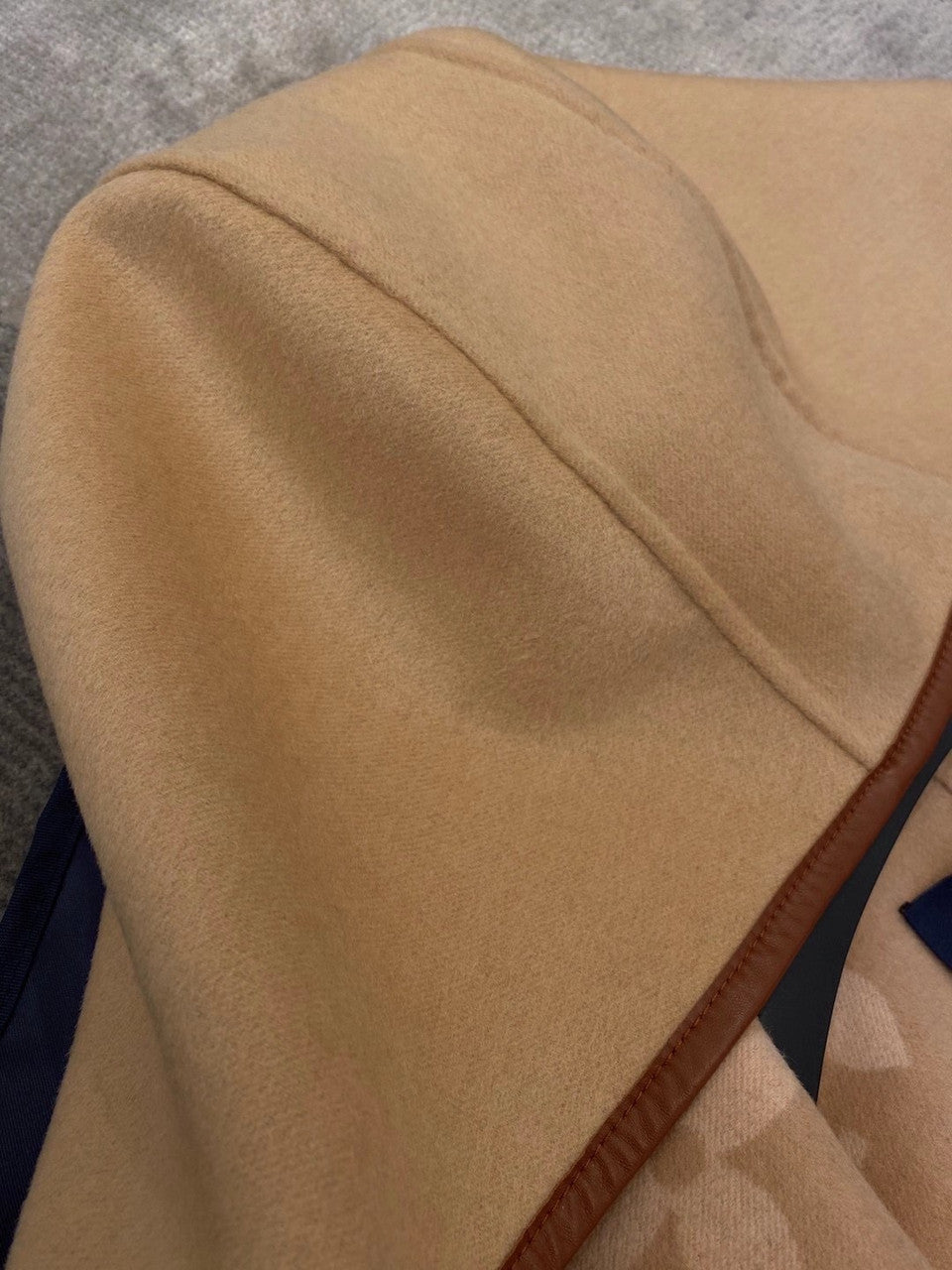 Louis Vuitton GIANT MONOGRAM JACQUARD WRAP COAT IN CAMEL