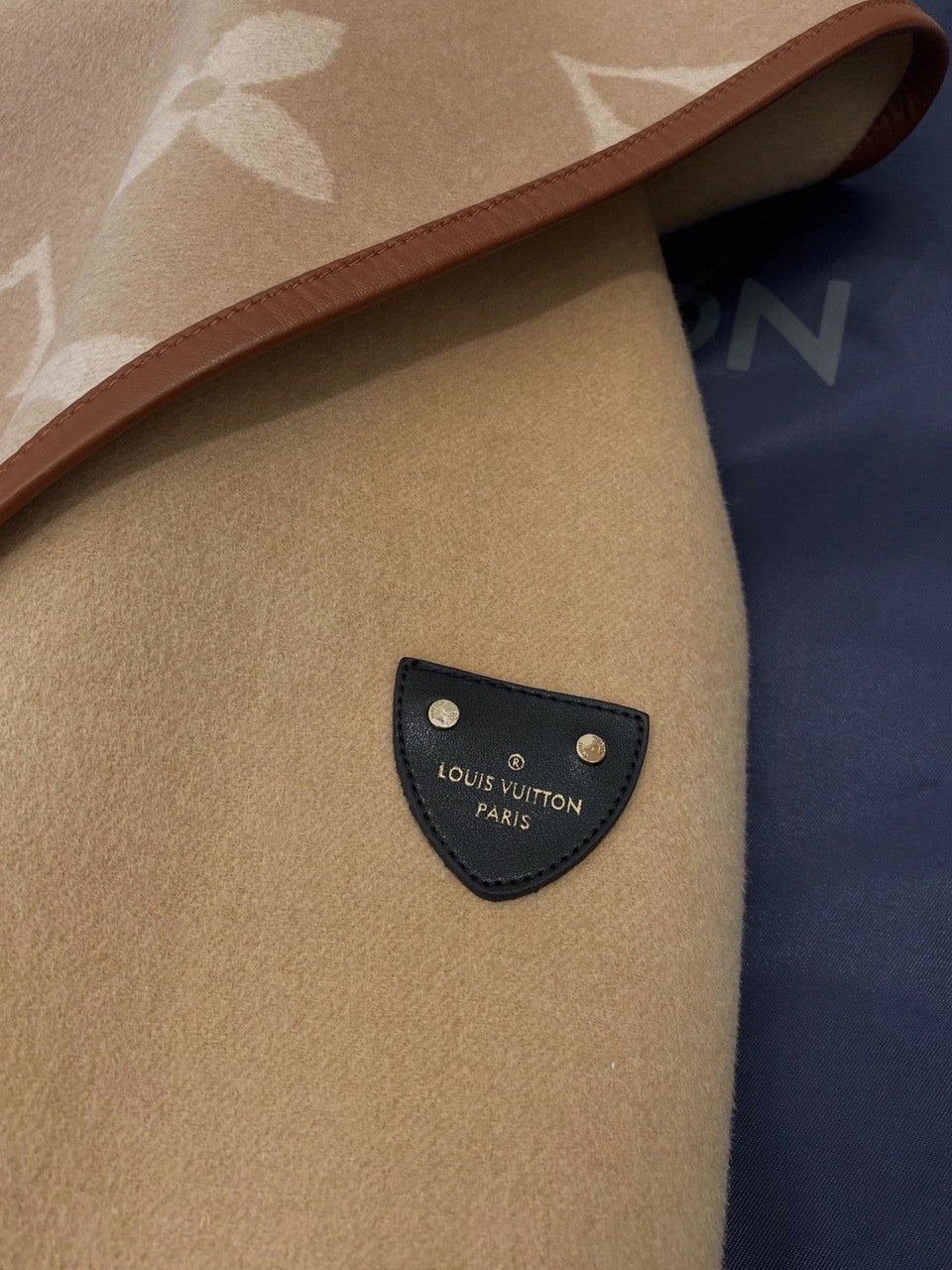 Louis Vuitton GIANT MONOGRAM JACQUARD WRAP COAT IN CAMEL