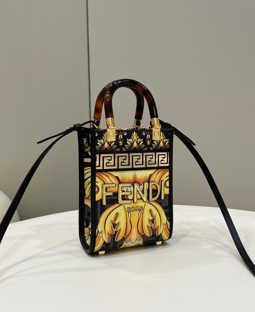 Fendi Mini Sunshine Shopper Fendace Printed FF leather mini bag