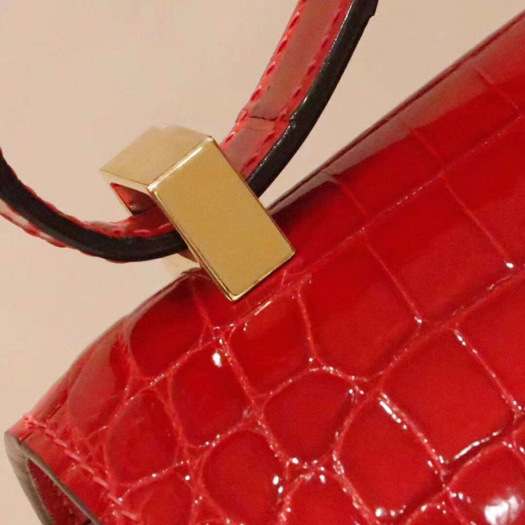 Hermes Red Constance 23 Crocodile Porosus