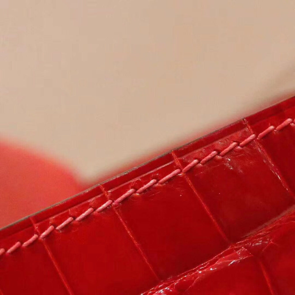 Hermes Red Constance 23 Crocodile Porosus