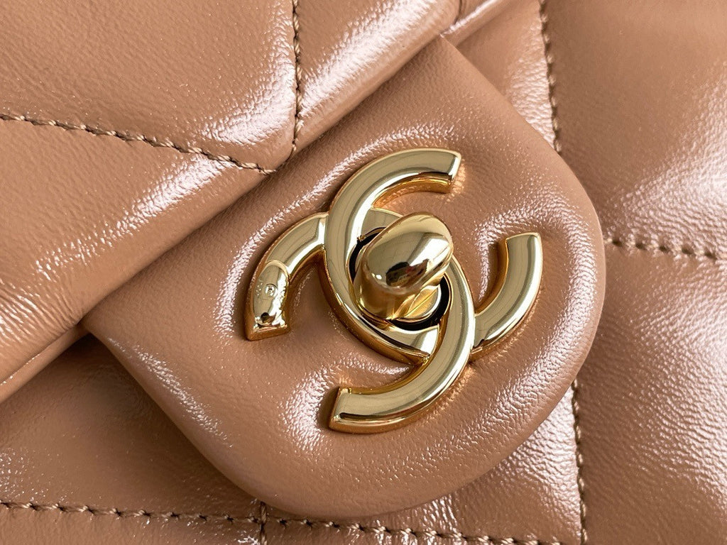 Chanel MINI FLAP BAG WITH TOP HANDLE CARAMEL