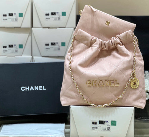 CHANEL FALL-WINTER 2024/25 22 SMALL HANDBAG PINK