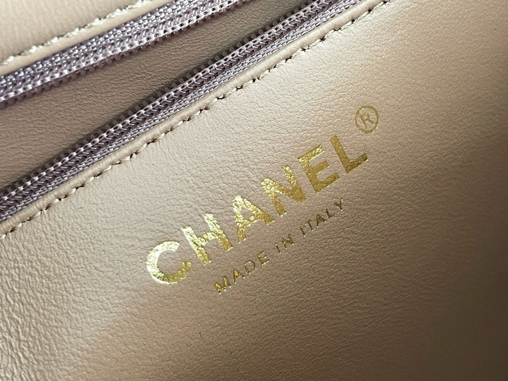 Chanel MINI FLAP BAG WITH TOP HANDLE CARAMEL