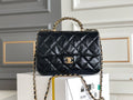 Chanel MINI FLAP BAG WITH TOP HANDLE BLACK