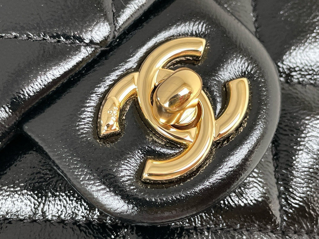 Chanel MINI FLAP BAG WITH TOP HANDLE BLACK