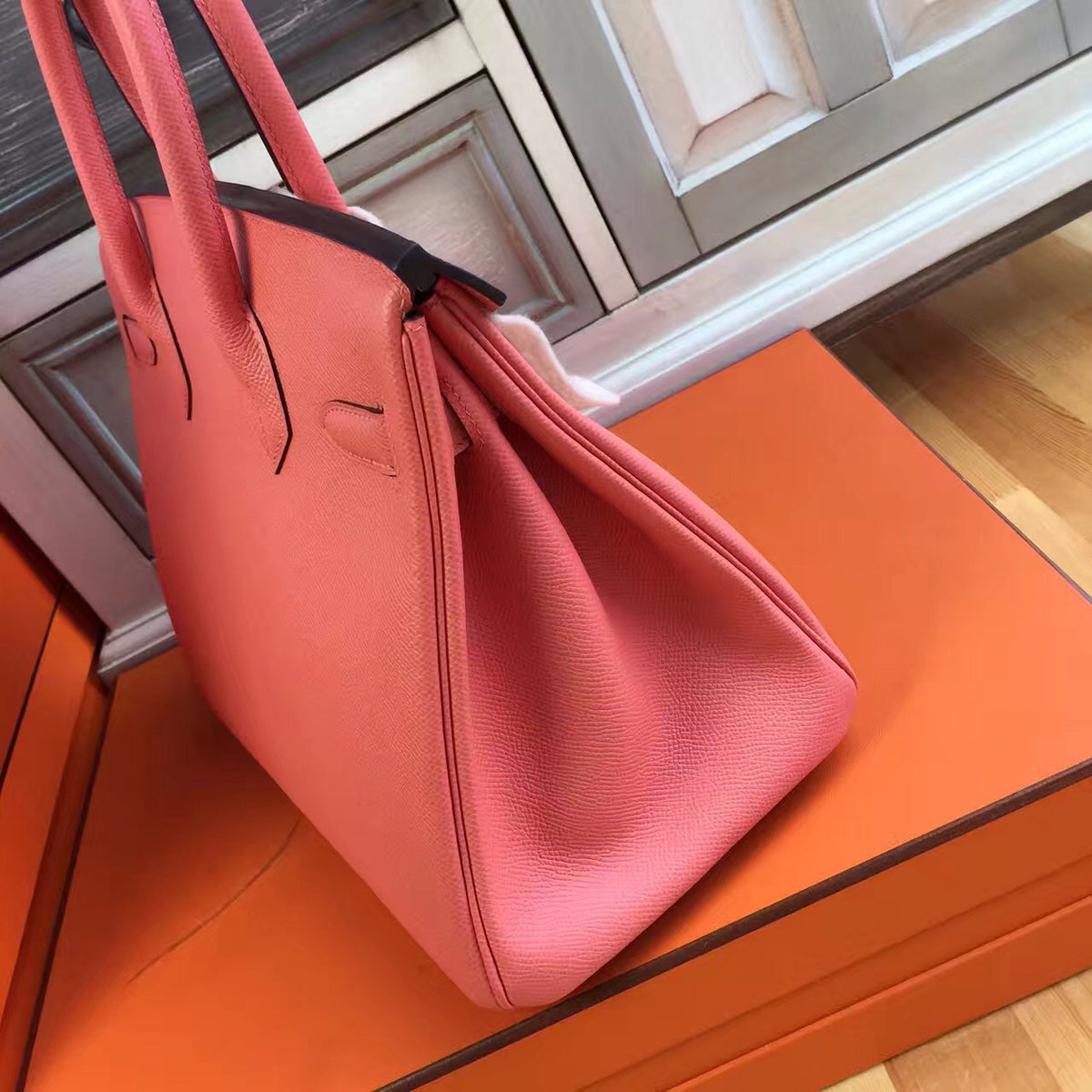 Hermès I5 Flamingo Birkin 30 cm Togo Leather Gold Hardware