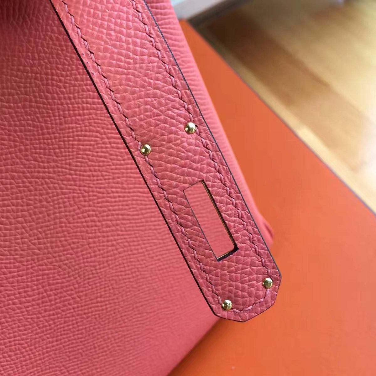 Hermès I5 Flamingo Birkin 30 cm Togo Leather Gold Hardware