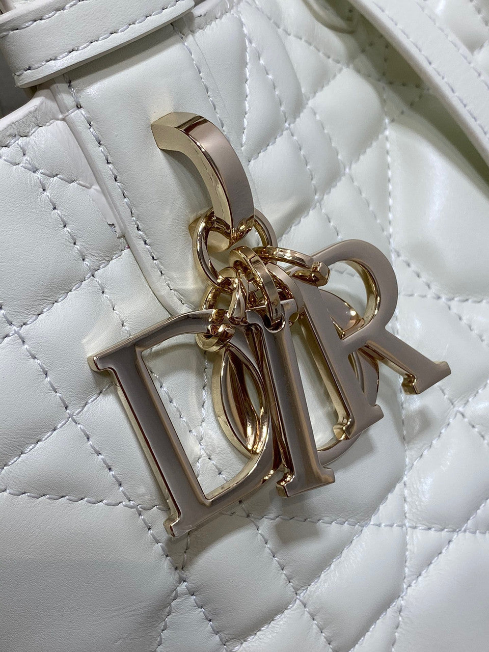 Christian Dior SMALL DIOR TOUJOURS BAG Latte Macrocannage Calfskin