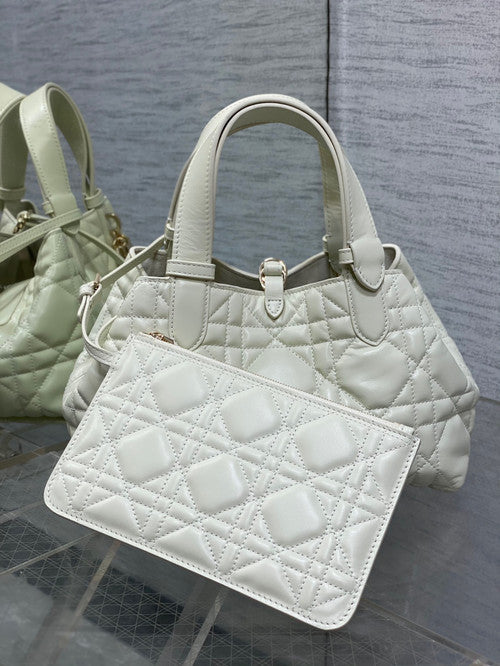 Christian Dior SMALL DIOR TOUJOURS BAG Latte Macrocannage Calfskin