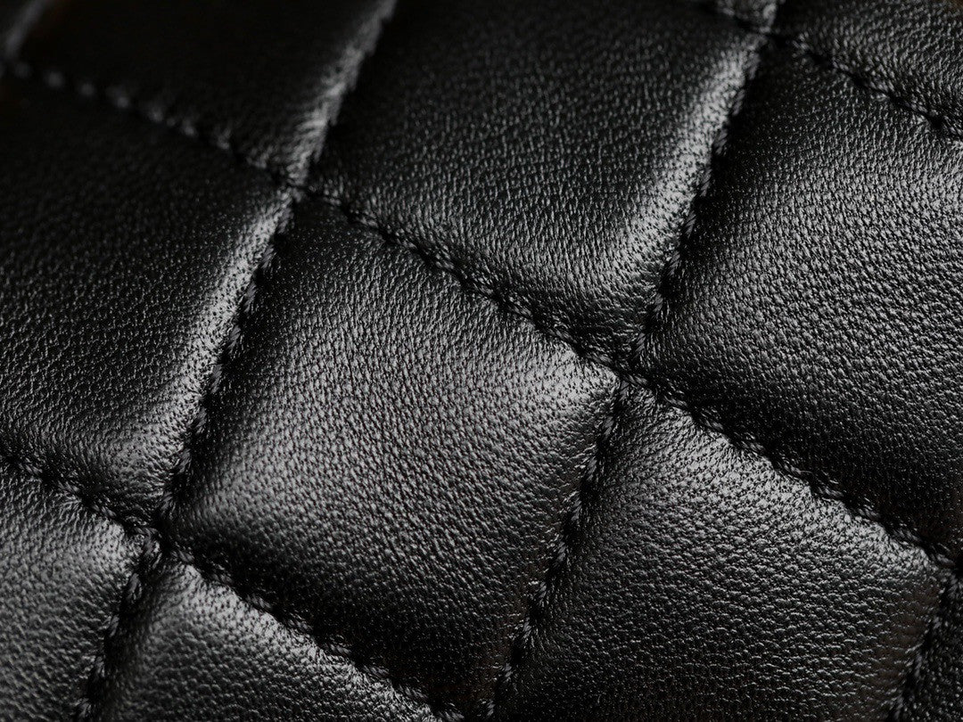 CHANEL 22C Black Crinkled Calfskin Duma Backpack