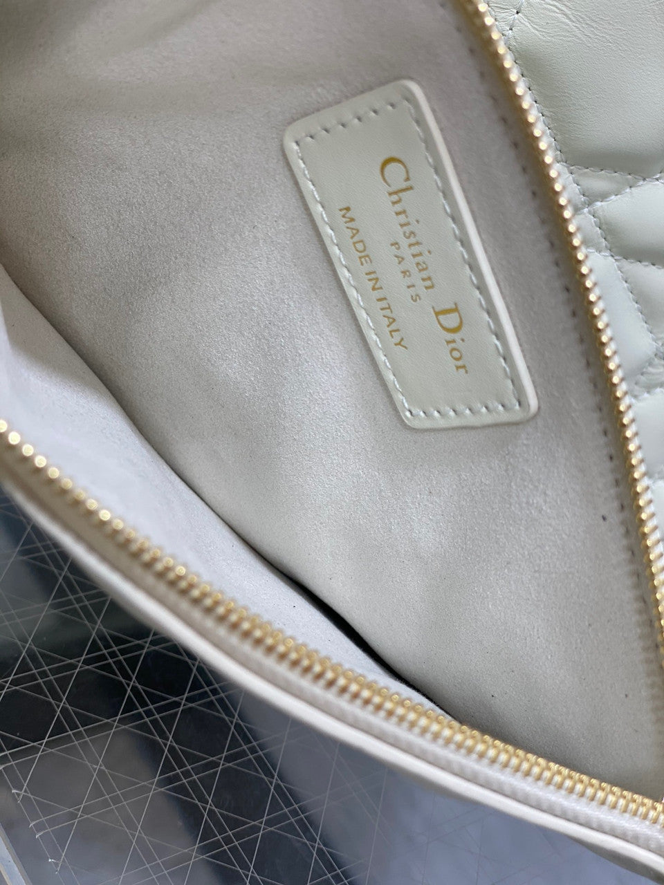 Christian Dior SMALL DIOR TOUJOURS BAG Latte Macrocannage Calfskin