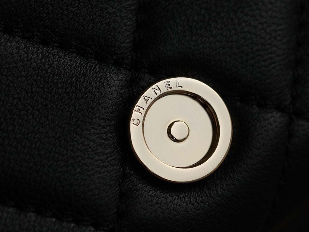 CHANEL 22C Black Crinkled Calfskin Duma Backpack