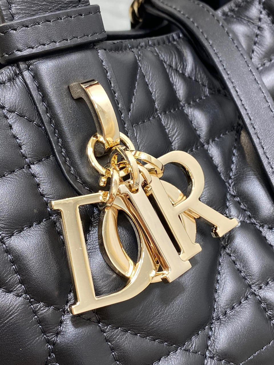 Christian Dior SMALL DIOR TOUJOURS BAG black Macrocannage Calfskin