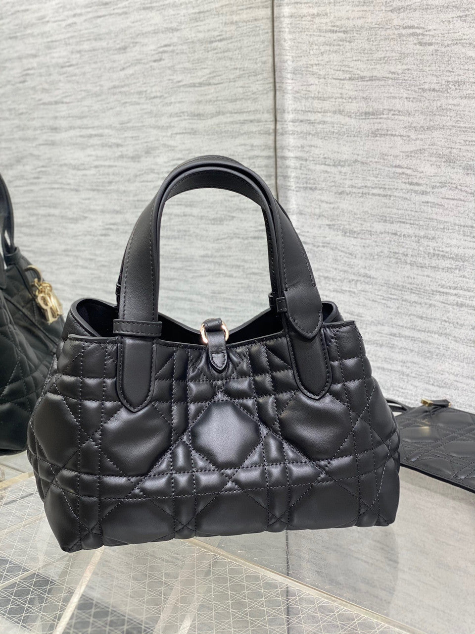 Christian Dior SMALL DIOR TOUJOURS BAG black Macrocannage Calfskin