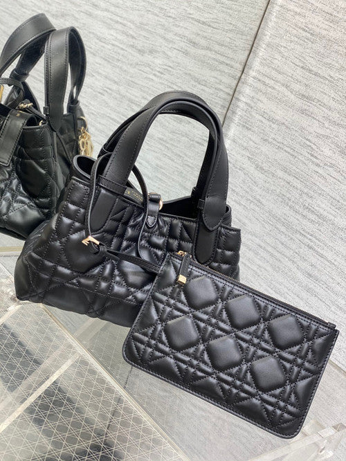 Christian Dior SMALL DIOR TOUJOURS BAG black Macrocannage Calfskin