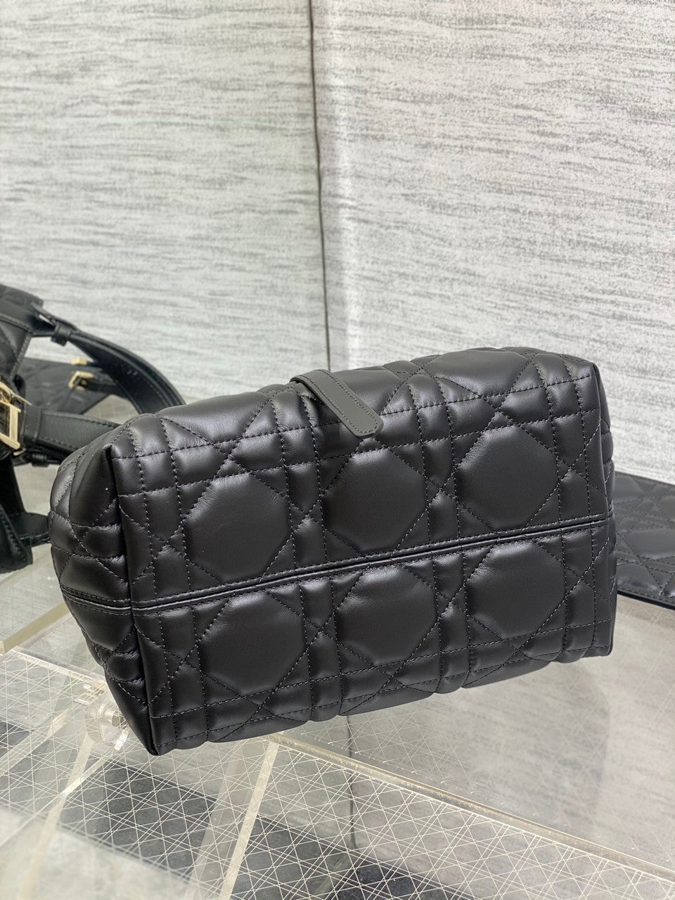 Christian Dior SMALL DIOR TOUJOURS BAG black Macrocannage Calfskin