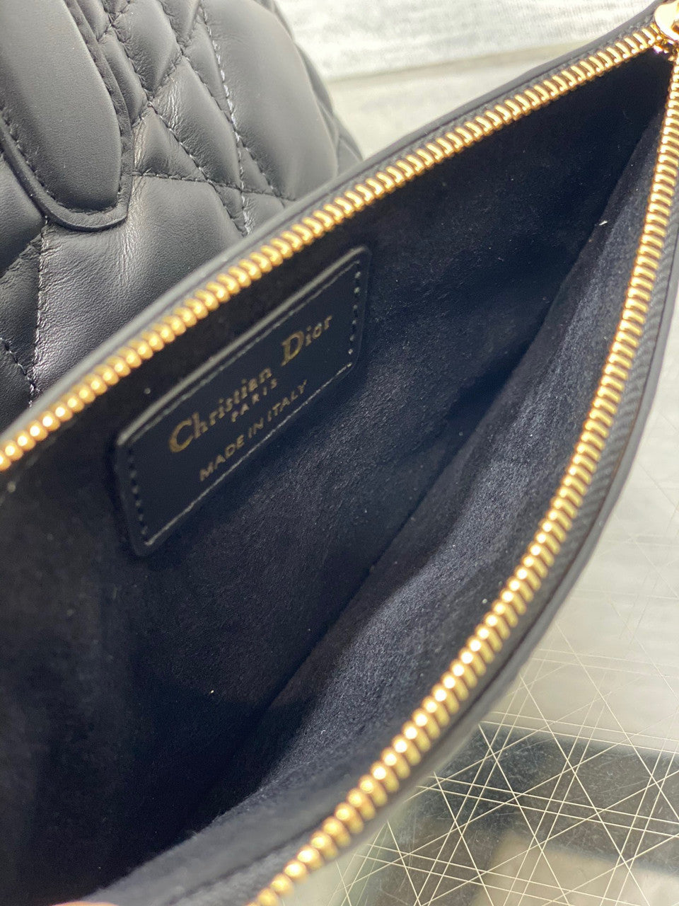Christian Dior SMALL DIOR TOUJOURS BAG black Macrocannage Calfskin