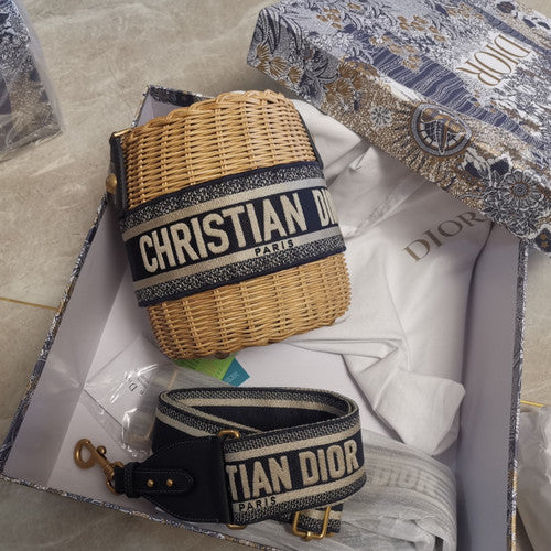 Christian Dior DIOR WICKER BUCKET BAG