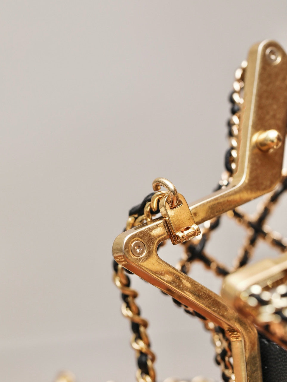 Chanel Runway Metal Gold Cage Star Minaudiere Mini Shoulder Clutch Bag