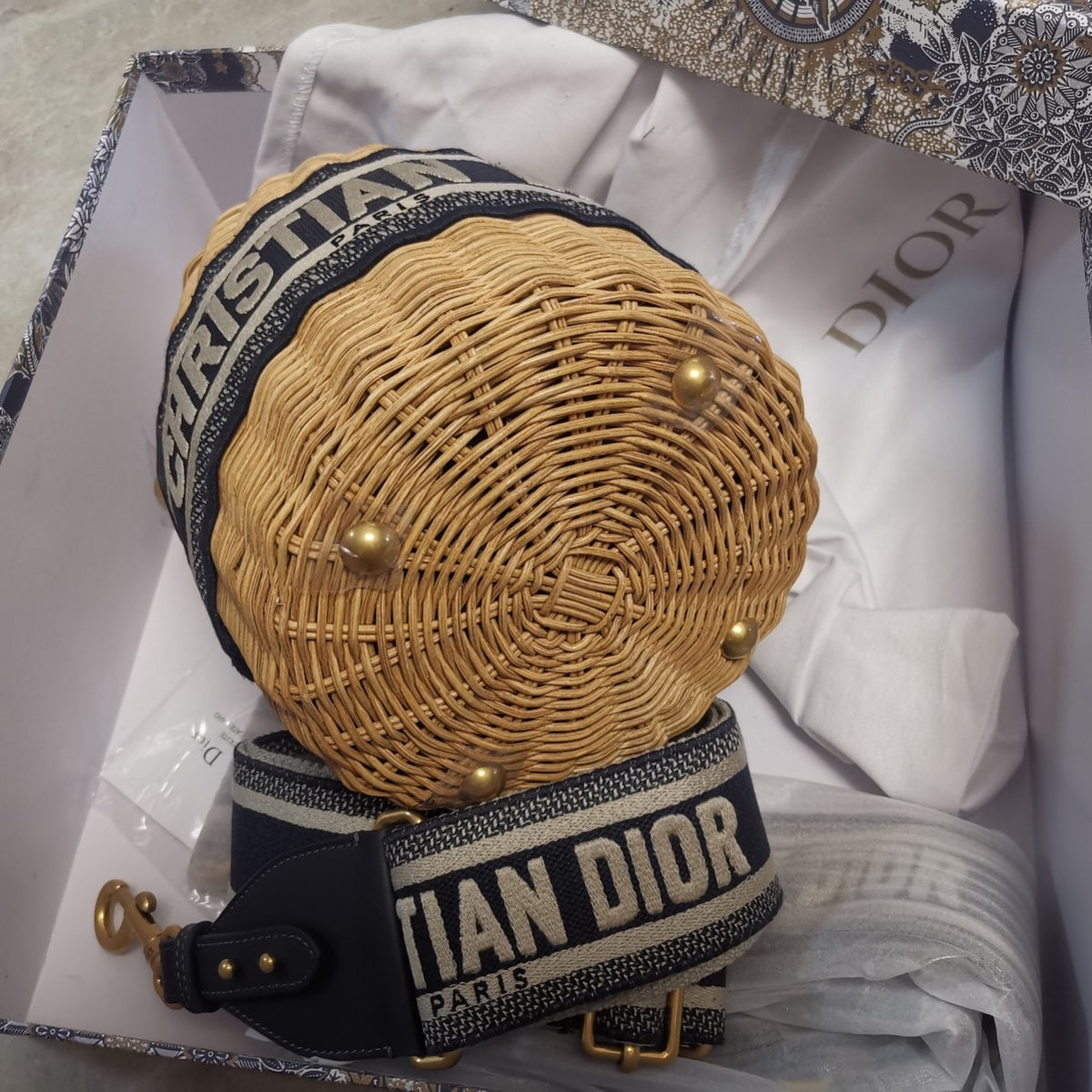 Christian Dior DIOR WICKER BUCKET BAG
